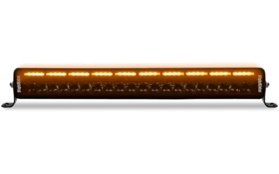 20" ECE Jet Black Double Row Bar with Amber Warning Light Function turned on